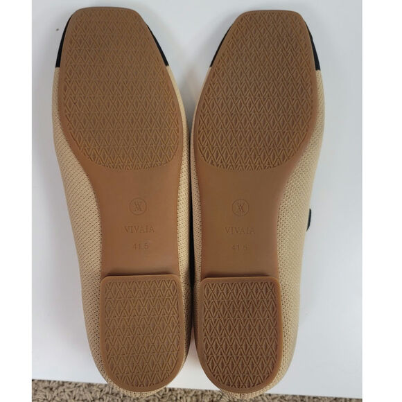 VIVAIA Square-Toe Mary-Jane (Margot Mary-Jane) in Nude Peach/Black, sz 41.5/10 - Picture 11 of 15